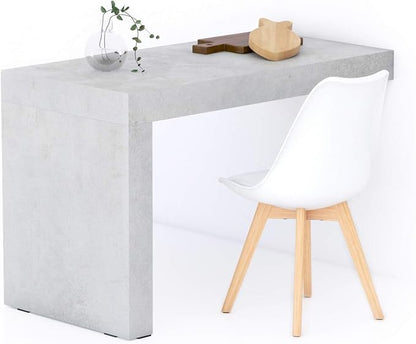 Mobili Fiver, Evolution Dining Table 47.2 x 23.6 in, Concrete Effect, Grey with One Leg, for 4 People, Modern Dining Table for Kitchen, Italian Furniture