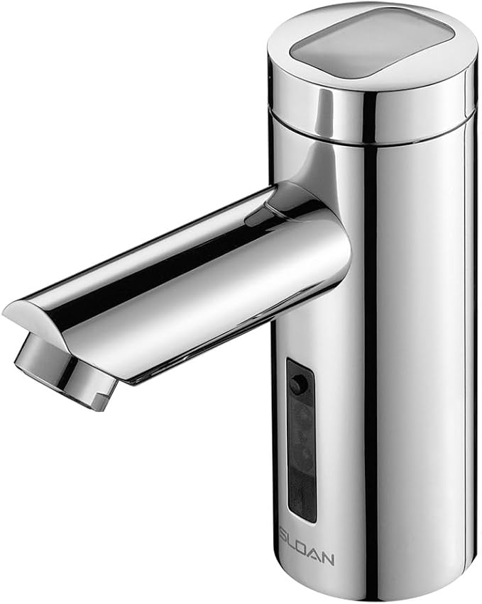 Sloan Optima EAF-275 Sensor Activated Touch-Free Faucet, Commercial Grade w/Mounting Hardware - 0.35 GPM Solar-Powered Deck-Mounted Mid Body, Polished Chrome Finish, 3335152