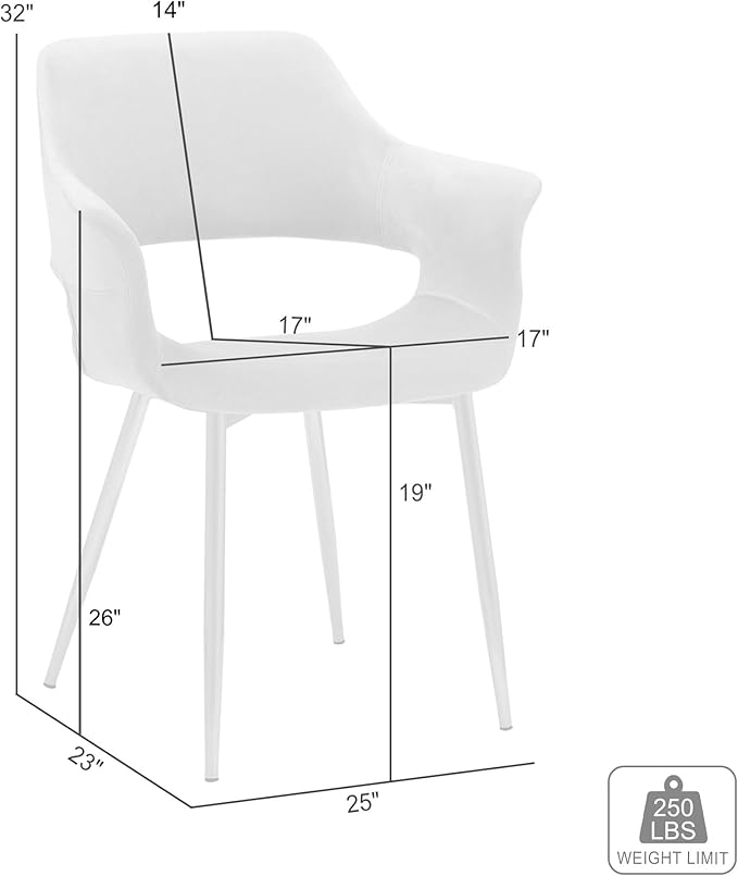 Armen Living Gigi Pink Velvet Dining Room Chair with Gold Metal Legs - Set of 2