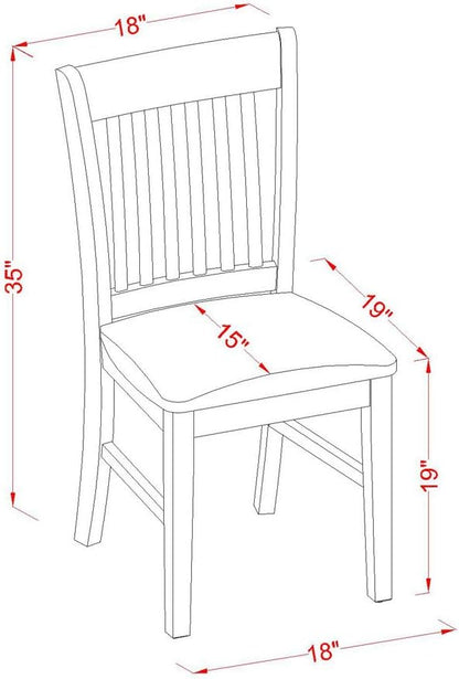 East West Furniture NFC-MAH-C Norfolk Dinette Chairs - Linen Fabric Upholstered Wooden Chairs, Set of 2, Mahogany