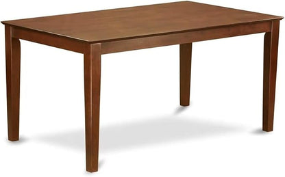 HomeStock 7 Piece Dining Table Set Consist of a Rectangle Dining Room Table and 6 Faux Leather Seat Chairs, 36x60 Inch, Mahogany