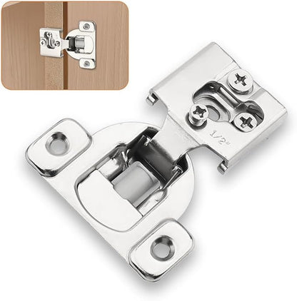 Probrico 5 Pair -10 Pcs 1/2 Inch Overlay Cabinet Hinges, Stainless Steel Soft Close Face Frame Hinges for Kitchen, Concealed Self-Closing Door Hinges