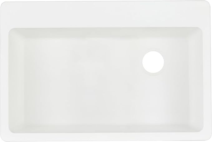 Signature Hardware 447659 Totten 33" Drop In or Undermount Single Basin Granite Composite Kitchen Sink