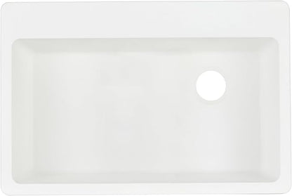 Signature Hardware 447659 Totten 33" Drop In or Undermount Single Basin Granite Composite Kitchen Sink