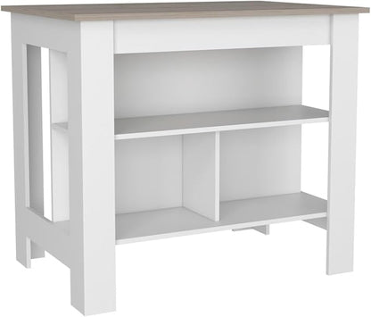 Modern Dining Table Kitchen Island Adjustable Sturdy Stable Shelves Expandable Counter Console Luxury Easy Clean Living Room Decor,White