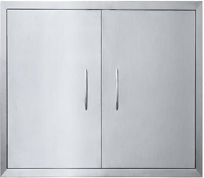 JIE JIN 24" W X 24" H Outdoor Kitchen Doors Double Doors Thickened 304 Brushed Stainless Steel BBQ Access Door BBQ Island Doors Outdoor Kitchen Accessories Door for Outdoor Kitchen BBQ Island