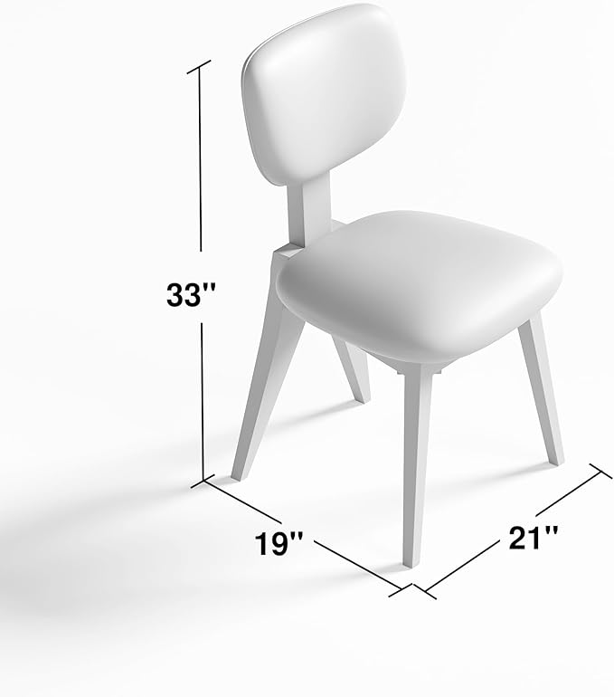 Casaphoria Set of 2 Dining Chairs, Modern Wooden Legs Side Chairs with Cushion, Compact Kitchen Chairs for Dining Table, Living Room, Reception, Easy Assembly Natural Finish
