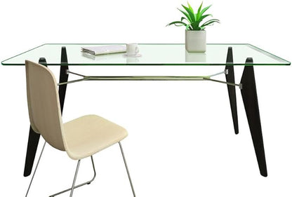 Dulles Glass 42X72 inch Rectangular Glass Table Top - Tempered - 3/8" Thick Glass Surface, Safe Beveled Edge, Radius Corners, Multipurpose for Dining Table, Patio, Coffee and End Table