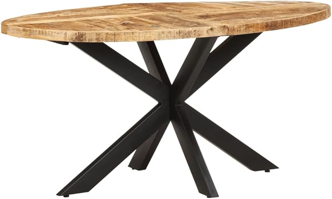 Dining Table,Round Dining Table,Writing Desk, Computer Desk, Balcony Table,for Home, Restaurant, bar, Pub, Bistro, Coffee Shop, Kitchen Island, 63"x35.4"x29.5" Rough Mango Wood