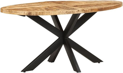 Dining Table,Round Dining Table,Writing Desk, Computer Desk, Balcony Table,for Home, Restaurant, bar, Pub, Bistro, Coffee Shop, Kitchen Island, 63"x35.4"x29.5" Rough Mango Wood