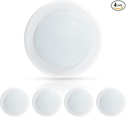 ECOELER 6" LED Flush Mount Ceiling Light, Dimmable Surface Mount Disc Light for 3.5" & 4" J-Box or 5/6" Recessed Can, Aluminum Trim, 16.5W 1000Lm, 4000K Cool White, ETL Listed, 4Pack