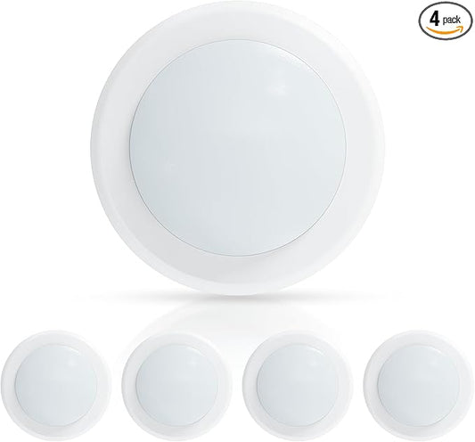 ECOELER 6 Inch LED Low Profile Surface Mount Disk Light, 16.5W 1000Lm, 5000K Daylight, Aluminum Trim, LED Ceiling Light Fixture Suitable for 3.5" & 4" J-Box or 5/6" Recessed Can, ETL & FCC Listed