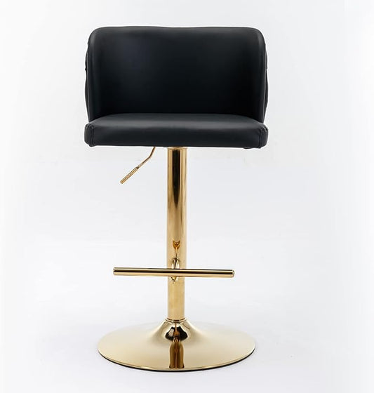 Modern Dining Chairs, Mid-Century Kitchen Table and Chairs with Sturdy Stable Construction, Easy Assembly for Dining Room, Home Pub and Kitchen Island,Black-PU-2pc