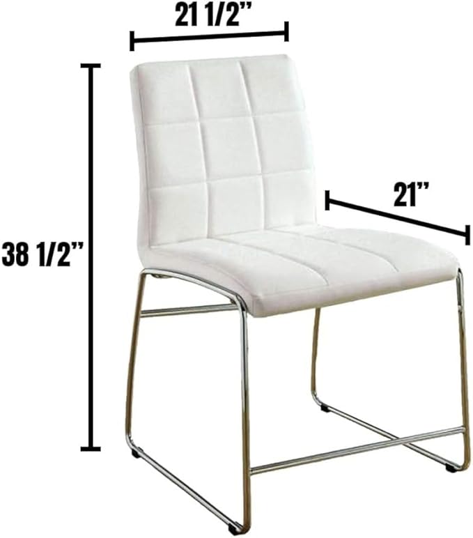 Counter Height Dining Chairs with Leatherette Seat and Chrome Metal Legs for Kitchen Island Seating