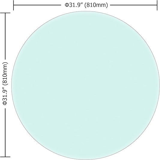 32" Round Glass Table Top - 3/8" Thick Beveled Edge Tempered Glass, Replacement Glass Top for Kitchen/Patio