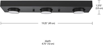 Globe Electric 3-Light Integrated LED Track Lighting, Matte Black, Adjustable Heads, Dimmable, 59941