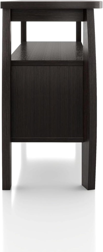 Furniture of America Clyton Modern Kitchen Buffet Storage Cabinet with Doors and Shelves, Wood Sideboard Table, Coffee Bars & 9 Grid Wine Rack, for Dining, Living Room, Dark Espresso