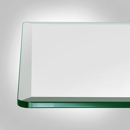 Dulles Glass 40 inch Square Glass Table Top - Tempered - 1/2" Thick Glass Surface, Safe Beveled Edge, Radius Corners, Multipurpose for Dining Table, Patio, Coffee and End Table