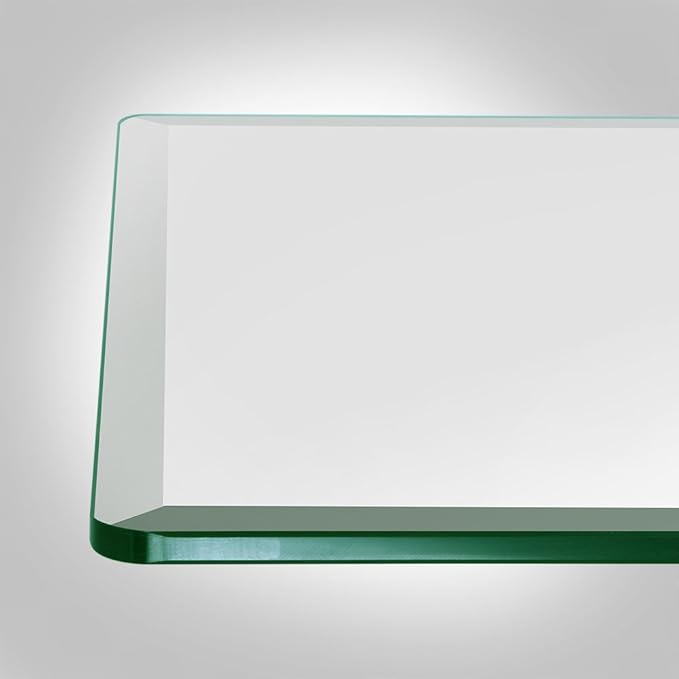 Dulles Glass 60 inch Square Glass Table Top - Tempered - 1/2" Thick Glass Surface, Safe Beveled Edge, Radius Corners, Multipurpose for Dining Table, Patio, Coffee and End Table