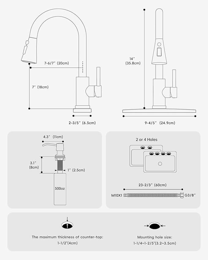 Touchless Matte Black Kitchen Sink Faucet with Pull Down Sprayer, Motion Sensor Touch on Faucets for Kitchen Sink, 360° Swivel Spout