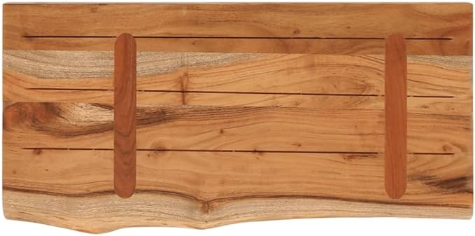 Solid Acacia Wood Live Edge Shelf Wall Mounted for Decorative Items with Shelf Supporting 165 lbs, Rustic Wall for Living Room, Brown Acacia Wood 23.6 x 11.8 x 1.5 Inches