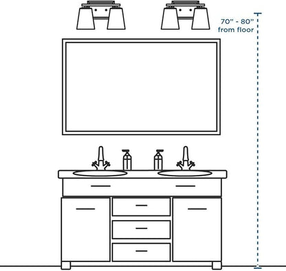 Progress Lighting 2-Light Clear Double Prismatic Glass Coastal Bath Vanity, Archie Collection, Antique Nickel (P2991-81)