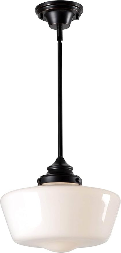 Kenroy Home Cambridge 1 Light Pendant with Blackened Oil Rubbed Bronze Finish, Rustic Style, 9.5" Height, 12" Width, 12" Depth