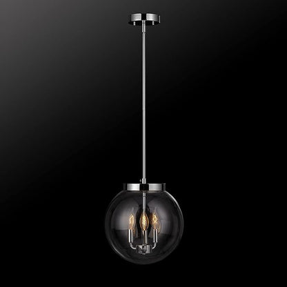 Globe Electric 60887 Sevda 3-Light Chandelier, Chrome, Clear Glass Shade, Bulb Not Included