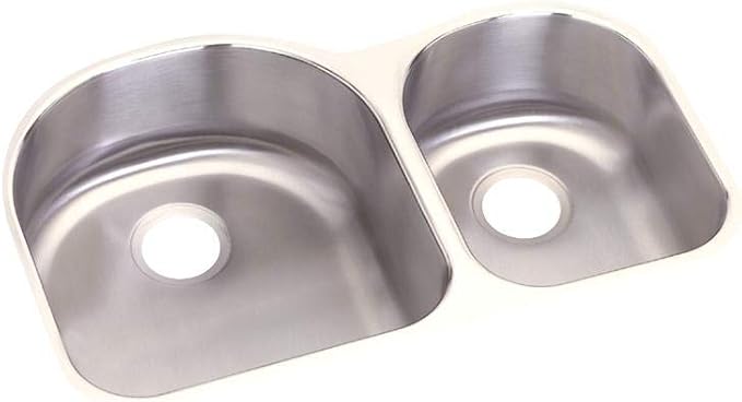 Dayton DCFU3119R Offset 60/40 Double Bowl Undermount Stainless Steel Sink, Soft Satin