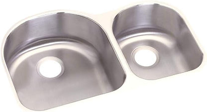 Dayton DCFU3119R Offset 60/40 Double Bowl Undermount Stainless Steel Sink, Soft Satin
