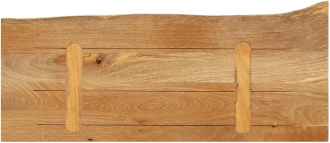 Solid Mango Wood Live Edge Table Top for Dining Room or Kitchen Countertop, Rustic Natural Wood Table Top Supporting 165.3 lbs, Rectangular Solid Mango Countertop 27.6 x 8.0 x 1.5