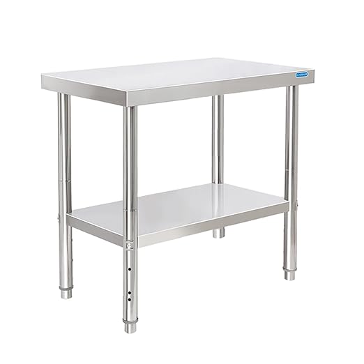 KUARBARR Stainless Steel Table 30 x 18 Inch, Stainless Table for Prep & Work, Commercial NSF Metal Table for Restaurant Kitchen Garage