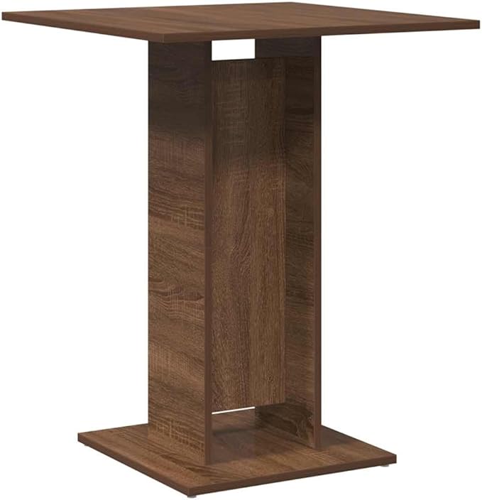 Small Bistro Table, Brown Oak Engineered Wood, 23.6" Square, Durable Modern Dining Table for Kitchen, Cozy Dining Nook, Bar Area