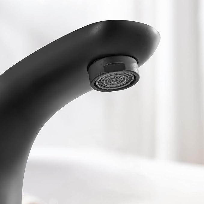 Charmingwater Touchless Bathroom Sink Faucet with Hole Cover Plate, Matte Black