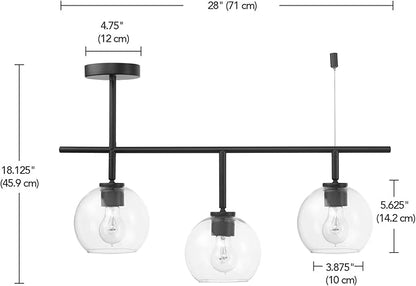 Globe Electric Mika 3-Light Track Lighting, Matte Black, Bulb Not Included