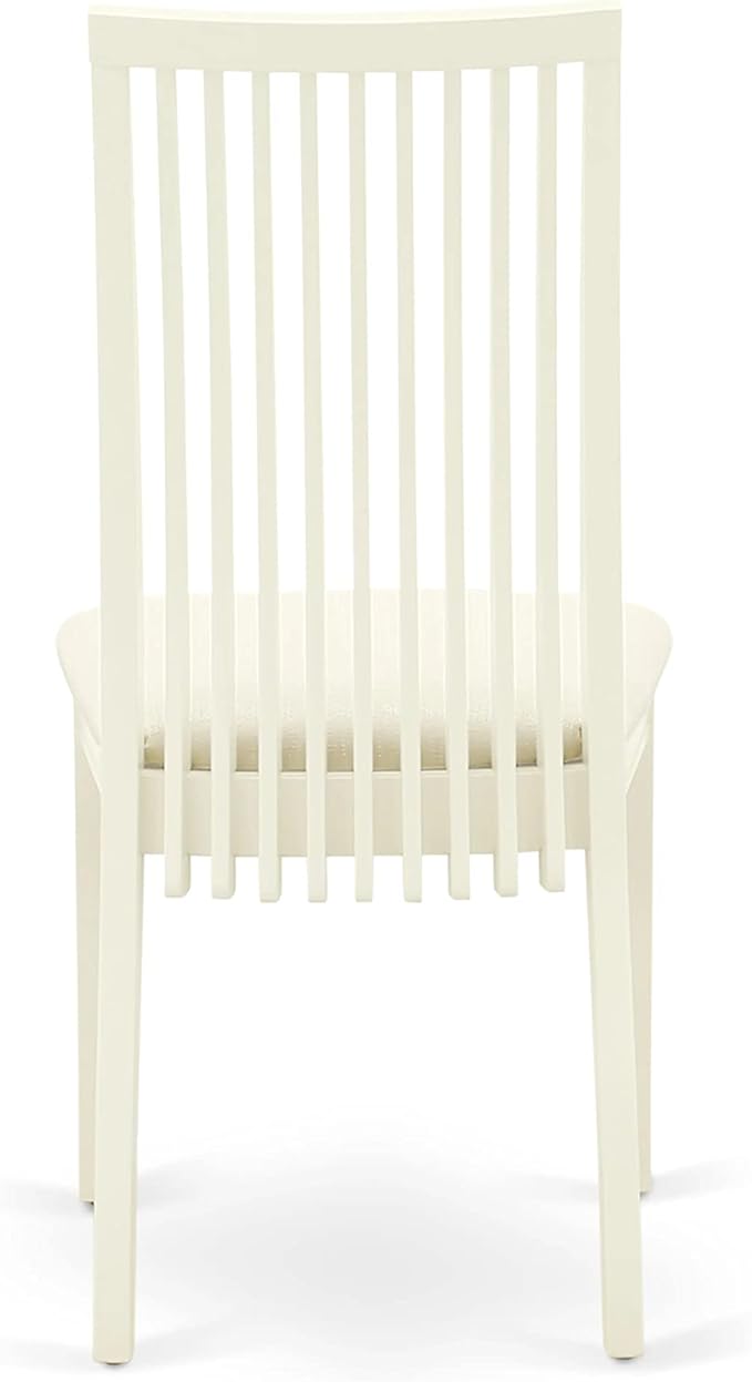 East West Furniture IPC-LWH-C Ipswich Dining Chairs - Linen Fabric Upholstered Wood Chairs, Set of 2, Linen White