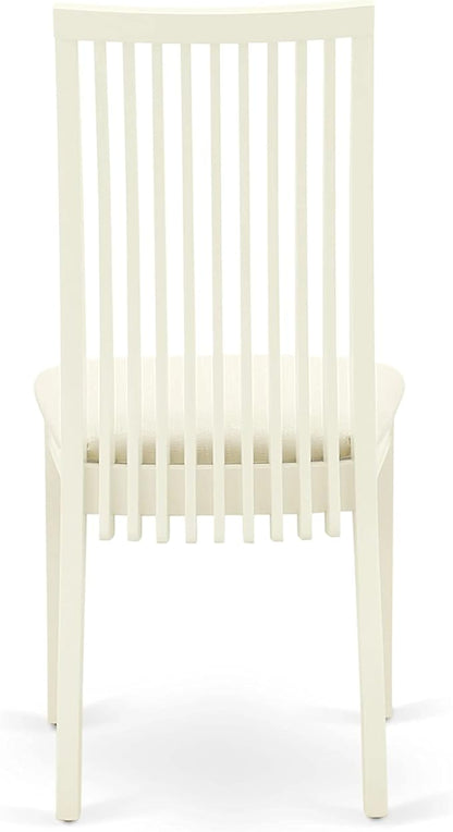 East West Furniture IPC-LWH-C Ipswich Dining Chairs - Linen Fabric Upholstered Wood Chairs, Set of 2, Linen White