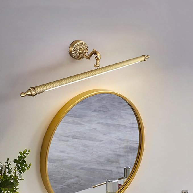 Aiwen LED Vanity Light Fixture 12W 27.95 inch Bath Vanity Lights with PC Lamp Shade Retro Artwork Picture Lighs Wall Sconces for Dressing Bathroom Lighting 3 Color Temperature