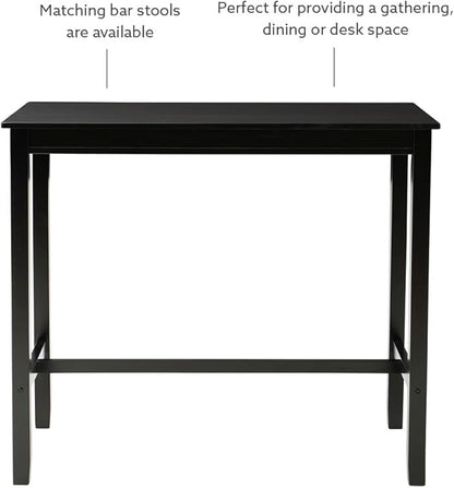 Linon 42 inch Bar Height Pub Claridge Table, Black