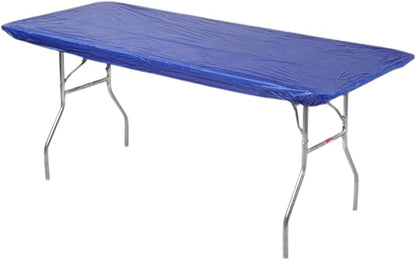 Kwik-Covers 6' Rectangle Plastic Table Covers 30" x 72", Bundle of 5 (Royal Blue)