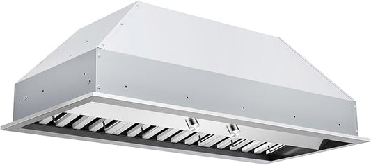 Hauslane Range Hood Insert 42 Inch, Hood Vent for Kitchen | Low Noise Performance, Professional-Grade Baffle Filters, LED Lamps, Stainless Steel Ductless Hood, Built in Range Hood 18.5” Deep