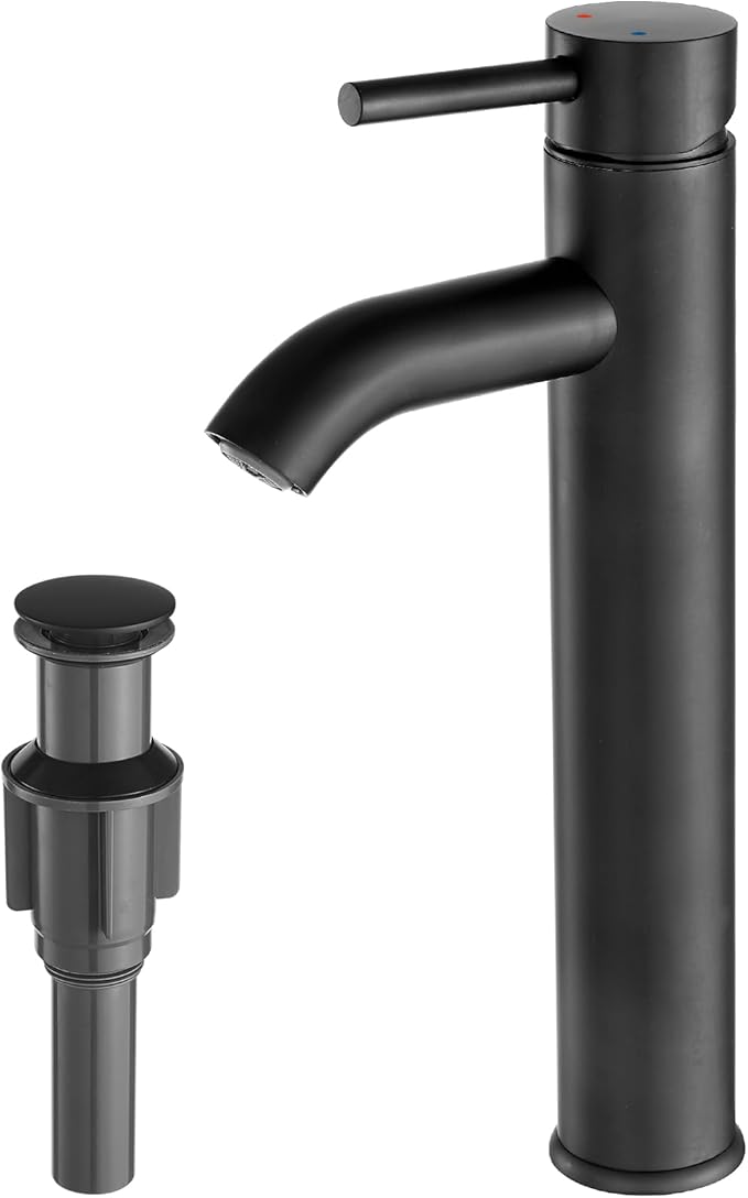 VOTON Vessel Sink Faucet Chrome Modern Tall Bathroom Faucets Single Handle One Hole Rv Vanity Lavatory Bathroom Sink Faucet