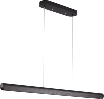 YISDESIGN 39inch Integrated Led Pendant Light,24w Dimmable Wood Linear Pendant Lighting,Led Modern Island Light with Black Finish,for Kitchen Island,Dining Room,Billiard & Pool Lights