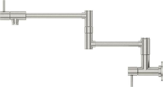 Pfister Lita Pot Filler Kitchen Faucet, 2-Handle, Wall Mounted, Single Hole, Stainless Steel Finish, GT533PFS