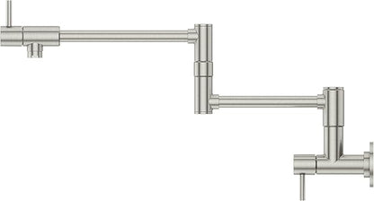 Pfister Lita Pot Filler Kitchen Faucet, 2-Handle, Wall Mounted, Single Hole, Stainless Steel Finish, GT533PFS