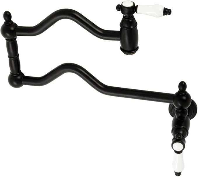 Kingston Brass KS2100BPL Bel Air Wall Mount Pot Filler, Matte Black