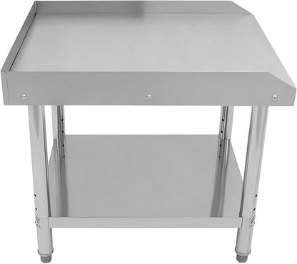 24 * 30 * 26in Stainless Steel Work Table,Commercial Prep Table for Home Kitchen Restaurant,2-Tier Kitchen Island Metal Utility Tables with Storage Shelf