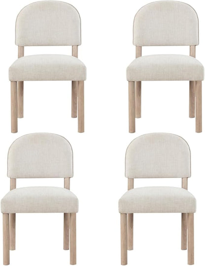 Farmhouse Dining Chairs Set of 2 - Upholstered Mid Century Armless Side Chairs with Back, Durable Polyester Fabric for Kitchen Island, Living Room, Restaurant