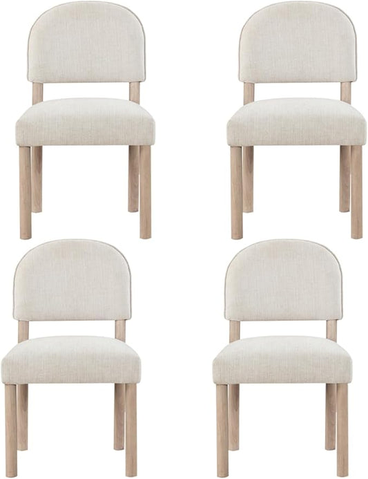 Farmhouse Dining Chairs Set of 2 - Upholstered Mid Century Armless Side Chairs with Back, Durable Polyester Fabric for Kitchen Island, Living Room, Restaurant
