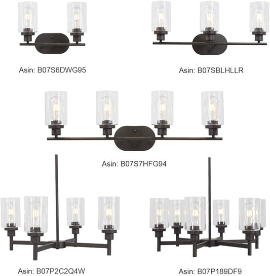 VINLUZ 4 Light Pendant Chandelier Modern Metal Lighting Oil Rubbed Bronze Industrial Ceiling Lighting Fixture for Dining Room Kitchen Living Room